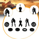 Maxbell 1/64 People Figures Miniature Diorama Figures for Micro Landscapes Dollhouse black
