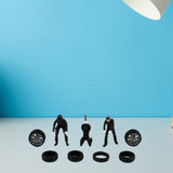 Maxbell 1/64 People Figures Miniature Diorama Figures for Micro Landscapes Dollhouse black
