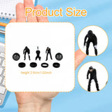 Maxbell 1/64 People Figures Miniature Diorama Figures for Micro Landscapes Dollhouse black