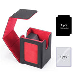 Maxbell Trading Card Box Baseball Cards Protector Sturdy Container Display Organizer Red