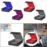 Maxbell Trading Cards Storage Box Container Lightweight PU Leather Display Organizer Gray