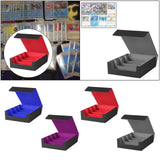 Maxbell Trading Cards Storage Box Container Lightweight PU Leather Display Organizer Gray