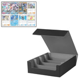 Maxbell Trading Cards Storage Box Container Lightweight PU Leather Display Organizer Gray