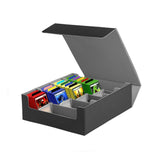 Maxbell Trading Cards Storage Box Container Lightweight PU Leather Display Organizer Gray
