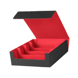 Maxbell Trading Cards Storage Box Container Lightweight PU Leather Display Organizer Red