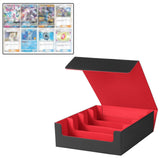 Maxbell Trading Cards Storage Box Container Lightweight PU Leather Display Organizer Red