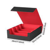Maxbell Trading Cards Storage Box Container Lightweight PU Leather Display Organizer Red