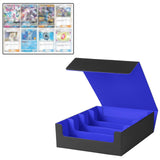 Maxbell Trading Cards Storage Box Container Lightweight PU Leather Display Organizer Blue