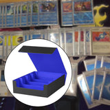 Maxbell Trading Cards Storage Box Container Lightweight PU Leather Display Organizer Blue
