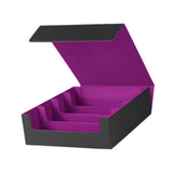 Maxbell Trading Cards Storage Box Container Lightweight PU Leather Display Organizer Purple