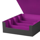 Maxbell Trading Cards Storage Box Container Lightweight PU Leather Display Organizer Purple