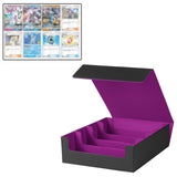Maxbell Trading Cards Storage Box Container Lightweight PU Leather Display Organizer Purple