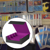 Maxbell Trading Cards Storage Box Container Lightweight PU Leather Display Organizer Purple