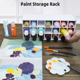 Maxbell Watercolor Paint Storage Rack Pigments Shelf for Oil Paints Brushes Pigments 21 slots