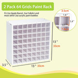Maxbell Watercolor Paint Storage Rack Pigments Shelf for Oil Paints Brushes Pigments 64  slots
