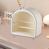 Maxbell Clear Display Case Cabinet for Figures Toys Desktop Household Party Showcase White