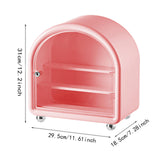 Maxbell Clear Display Case Cabinet for Figures Toys Desktop Household Party Showcase Pink