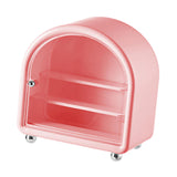 Maxbell Clear Display Case Cabinet for Figures Toys Desktop Household Party Showcase Pink