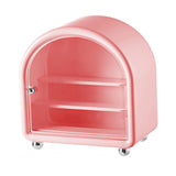 Maxbell Clear Display Case Cabinet for Figures Toys Desktop Household Party Showcase Pink