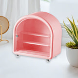 Maxbell Clear Display Case Cabinet for Figures Toys Desktop Household Party Showcase Pink