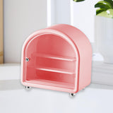 Maxbell Clear Display Case Cabinet for Figures Toys Desktop Household Party Showcase Pink