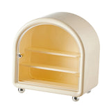 Maxbell Clear Display Case Cabinet for Figures Toys Desktop Household Party Showcase Cream