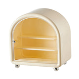 Maxbell Clear Display Case Cabinet for Figures Toys Desktop Household Party Showcase Cream