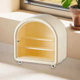 Maxbell Clear Display Case Cabinet for Figures Toys Desktop Household Party Showcase Cream