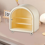 Maxbell Clear Display Case Cabinet for Figures Toys Desktop Household Party Showcase Cream