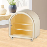 Maxbell Clear Display Case Cabinet for Figures Toys Desktop Household Party Showcase Cream