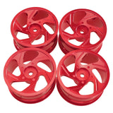 Maxbell RC Metal Wheel Rim Hubs 52mm 1/12 Stylish Aluminum Rims for MN128 MN86S Red