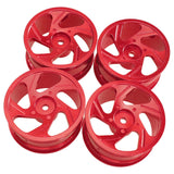 Maxbell RC Metal Wheel Rim Hubs 52mm 1/12 Stylish Aluminum Rims for MN128 MN86S Red