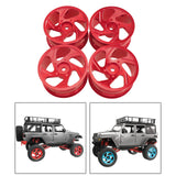 Maxbell RC Metal Wheel Rim Hubs 52mm 1/12 Stylish Aluminum Rims for MN128 MN86S Red