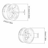 Maxbell RC Metal Wheel Rim Hubs 52mm 1/12 Stylish Aluminum Rims for MN128 MN86S Blue