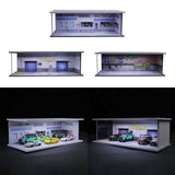 Maxbell 1/64 Model Car Display Case for Sports Car Scene Vehicle Model Display Stand Gas Station