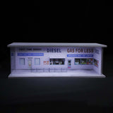 Maxbell 1/64 Model Car Display Case for Sports Car Scene Vehicle Model Display Stand Gas Station