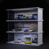 Maxbell 1/64 Model Car Display Case for Sports Car Scene Vehicle Model Display Stand Gas Station