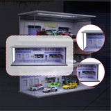 Maxbell 1/64 Model Car Display Case for Sports Car Scene Vehicle Model Display Stand Gas Station