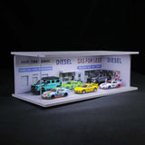 Maxbell 1/64 Model Car Display Case for Sports Car Scene Vehicle Model Display Stand Gas Station