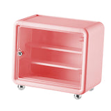 Maxbell Action Figure Display Case Cabinet Toys Miniatures Models Cars Organizer Box Pink