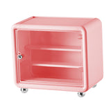 Maxbell Action Figure Display Case Cabinet Toys Miniatures Models Cars Organizer Box Pink