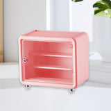 Maxbell Action Figure Display Case Cabinet Toys Miniatures Models Cars Organizer Box Pink