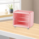 Maxbell Action Figure Display Case Cabinet Toys Miniatures Models Cars Organizer Box Pink