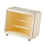 Maxbell Action Figure Display Case Cabinet Toys Miniatures Models Cars Organizer Box Cream