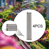 Maxbell 4Pcs HO Scale Track DIY Scene Railroad Track for 1:87 Birthdays