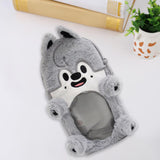 Maxbell Plush Photocard Holder Portable Protector Hanging Decoration Protective Case Gray Wolf