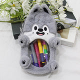 Maxbell Plush Photocard Holder Portable Protector Hanging Decoration Protective Case Gray Wolf