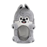 Maxbell Plush Photocard Holder Portable Protector Hanging Decoration Protective Case Gray Wolf