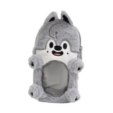 Maxbell Plush Photocard Holder Portable Protector Hanging Decoration Protective Case Gray Wolf