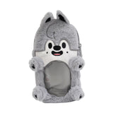 Maxbell Plush Photocard Holder Portable Protector Hanging Decoration Protective Case Gray Wolf
